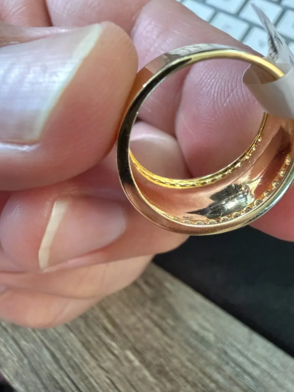 Sterling Silver over gold CZ Accent Statement Wide Matte Finish
